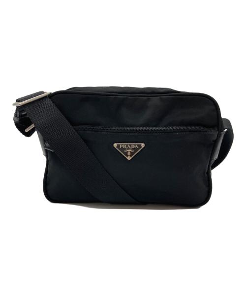 PRADA（プラダ）PRADA (プラダ) 三角ロゴ ナイロンショルダーバッグ ブラックの古着・服飾アイテム