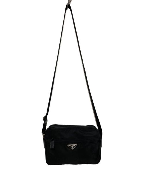 PRADA（プラダ）PRADA (プラダ) 三角ロゴ ナイロンショルダーバッグ ブラックの古着・服飾アイテム