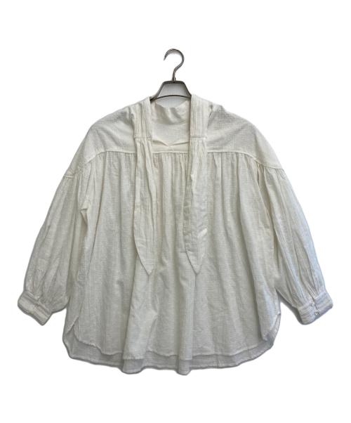 Whim Gazette（ウィムガゼット）Whim Gazette (ウィムガゼット) ハイネック フリル袖 シャツ ホワイト サイズ:SIZE Freeの古着・服飾アイテム