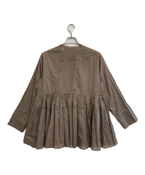 Curensology（カレンソロジー）Curensology (カレンソロジー) オーガンギャザーブラウス ブラウン サイズ:SIZE Freeの古着・服飾アイテム