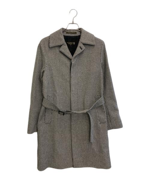 MACKINTOSH（マッキントッシュ）MACKINTOSH (マッキントッシュ) ハウンドトゥースチェックステンカラーコート アイボリー×ブラック サイズ:SIZE 38の古着・服飾アイテム