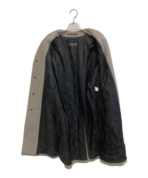 MACKINTOSH（マッキントッシュ）MACKINTOSH (マッキントッシュ) ハウンドトゥースチェックステンカラーコート アイボリー×ブラック サイズ:SIZE 38の古着・服飾アイテム