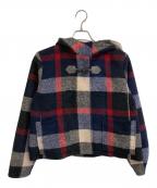 CB CRESTBRIDGEシービークレストブリッジ）の古着「クレストブリッジチェックダッフルブルゾン」｜ネイビー×レッド