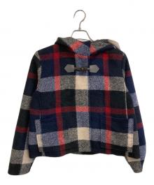 CB CRESTBRIDGE（シービークレストブリッジ）の古着「クレストブリッジチェックダッフルブルゾン」｜ネイビー×レッド