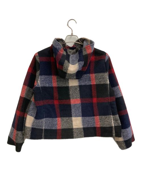 CB CRESTBRIDGE（シービークレストブリッジ）CB CRESTBRIDGE (シービークレストブリッジ) クレストブリッジチェックダッフルブルゾン ネイビー×レッド サイズ:SIZE Mの古着・服飾アイテム
