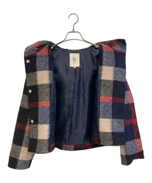 CB CRESTBRIDGE（シービークレストブリッジ）CB CRESTBRIDGE (シービークレストブリッジ) クレストブリッジチェックダッフルブルゾン ネイビー×レッド サイズ:SIZE Mの古着・服飾アイテム
