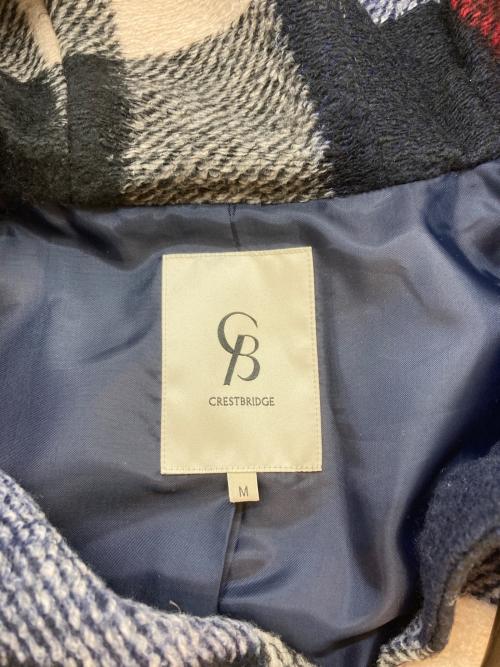 CB CRESTBRIDGE（シービークレストブリッジ）CB CRESTBRIDGE (シービークレストブリッジ) クレストブリッジチェックダッフルブルゾン ネイビー×レッド サイズ:SIZE Mの古着・服飾アイテム
