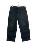 CarHarttカーハート）の古着「LOOSE FIT WASHED DUCK FLANNEL LINED UTILITY WORK PANT」｜ブラック