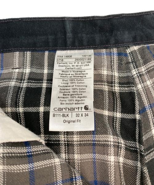 CarHartt（カーハート）CarHartt (カーハート) LOOSE FIT WASHED DUCK FLANNEL LINED UTILITY WORK PANT ブラック サイズ:SIZE 32の古着・服飾アイテム