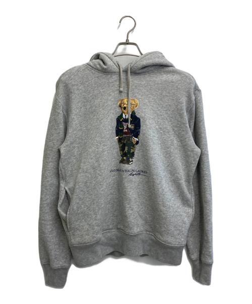 POLO RALPH LAUREN（ポロ・ラルフローレン）POLO RALPH LAUREN (ポロ・ラルフローレン) ポロベアプリントプルオーバーパーカー グレー サイズ:SIZE Mの古着・服飾アイテム