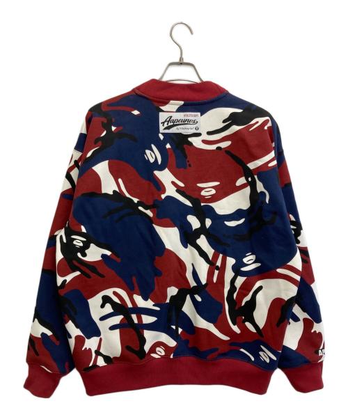 Aape BY A BATHING APE（エーエイプ バイ アベイシングエイプ）Aape BY A BATHING APE (エーエイプ バイ アベイシングエイプ) Camo Cardigan ネイビー×レッド サイズ:SIZE Mの古着・服飾アイテム
