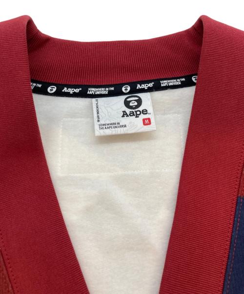 Aape BY A BATHING APE（エーエイプ バイ アベイシングエイプ）Aape BY A BATHING APE (エーエイプ バイ アベイシングエイプ) Camo Cardigan ネイビー×レッド サイズ:SIZE Mの古着・服飾アイテム
