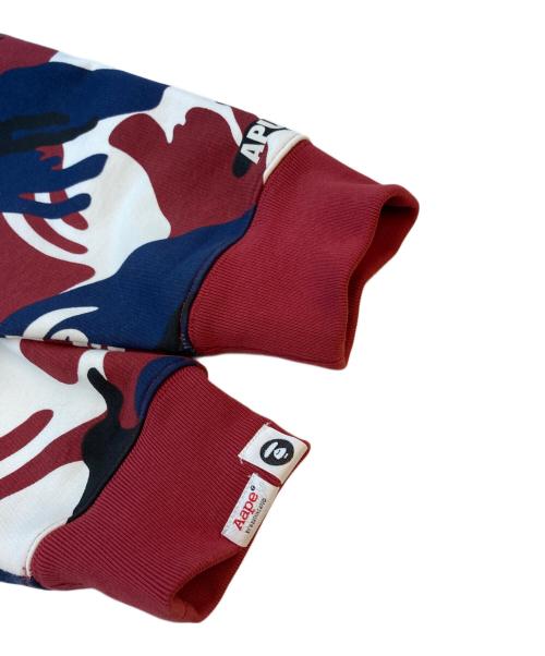 Aape BY A BATHING APE（エーエイプ バイ アベイシングエイプ）Aape BY A BATHING APE (エーエイプ バイ アベイシングエイプ) Camo Cardigan ネイビー×レッド サイズ:SIZE Mの古着・服飾アイテム