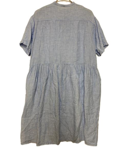 nest Robe（ネストローブ）nest Robe (ネストローブ) フレンチリネンギンガムチェックシャツワンピース ホワイトスカイブルー サイズ:FREEの古着・服飾アイテム
