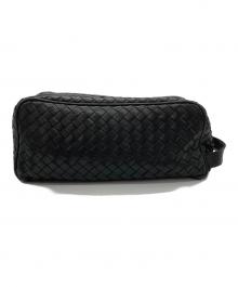 BOTTEGA VENETA（ボッテガベネタ）の古着「イントレチャートセカンドバッグ」｜ブラック