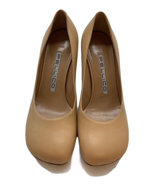PELLICO（ペリーコ）PELLICO (ペリーコ) ミレナ スクエアトゥチャンキーヒールパンプス ベージュ サイズ:SIZE 22.5cmの古着・服飾アイテム