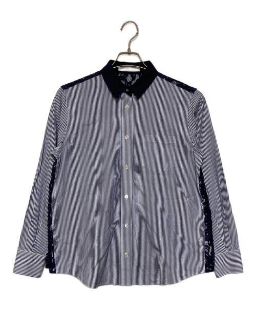 sacai luck（サカイラック）sacai luck (サカイラック) バックレースコンビシャツ ネイビースカイブルー サイズ:3の古着・服飾アイテム