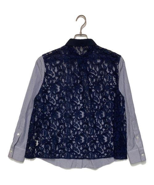 sacai luck（サカイラック）sacai luck (サカイラック) バックレースコンビシャツ ネイビースカイブルー サイズ:3の古着・服飾アイテム