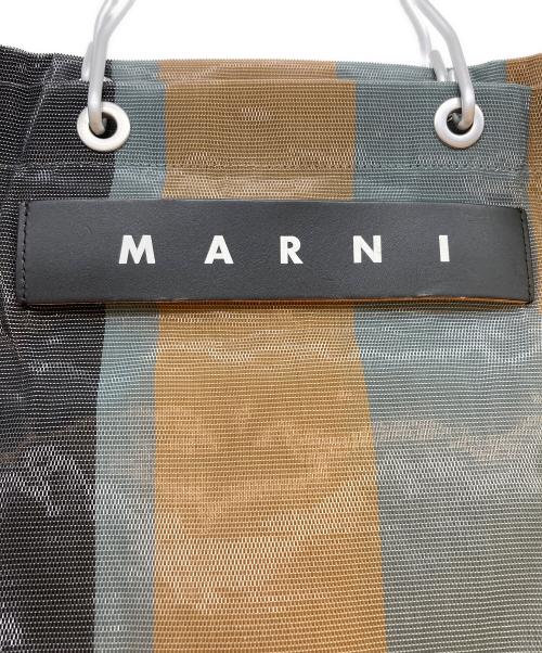 MARNI（マルニ）MARNI (マルニ) ストライプメッシュバッグ ブラック×グリーンの古着・服飾アイテム