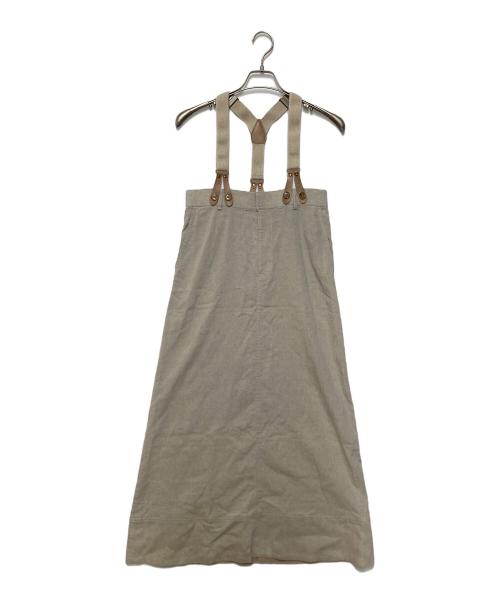 Curensology（カレンソロジー）Curensology (カレンソロジー) リネンサスペンダーワンピース ベージュ サイズ:FREEの古着・服飾アイテム