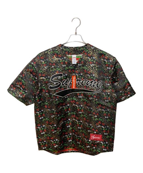 SUPREME（シュプリーム）Supreme (シュプリーム) 26SS Floral Jacquard Baseball Jersey ブラック×ゴールド サイズ:Sの古着・服飾アイテム