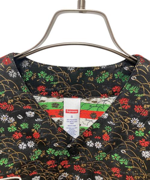 SUPREME（シュプリーム）Supreme (シュプリーム) 26SS Floral Jacquard Baseball Jersey ブラック×ゴールド サイズ:Sの古着・服飾アイテム