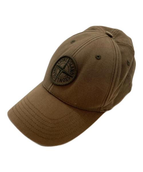 STONE ISLAND（ストーンアイランド）STONE ISLAND (ストーンアイランド) コットン6パネルロゴキャップ ブラウンの古着・服飾アイテム