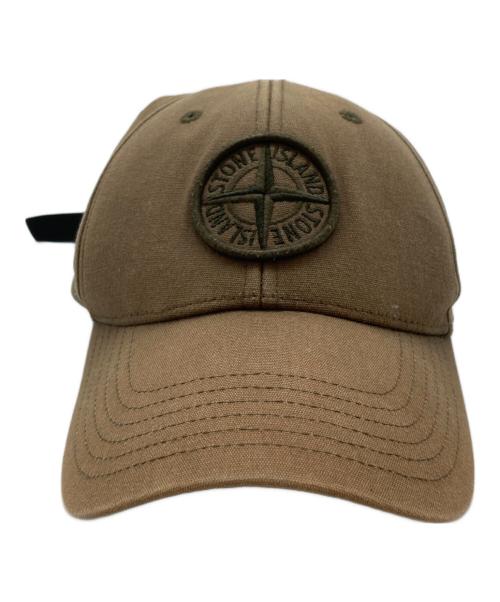 STONE ISLAND（ストーンアイランド）STONE ISLAND (ストーンアイランド) コットン6パネルロゴキャップ ブラウンの古着・服飾アイテム