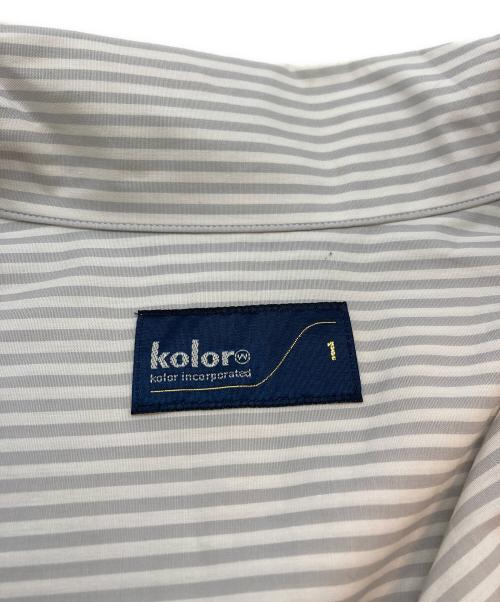KOLOR（カラー）KOLOR (カラー) ストライプシャツワンピース ホワイト×グレー サイズ:SIZE 1の古着・服飾アイテム