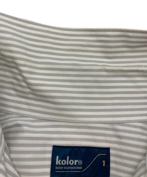 KOLOR（カラー）KOLOR (カラー) ストライプシャツワンピース ホワイト×グレー サイズ:SIZE 1の古着・服飾アイテム