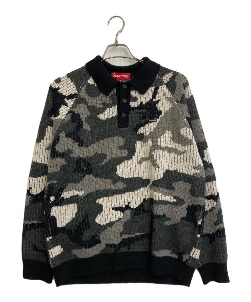 SUPREME（シュプリーム）Supreme (シュプリーム) 25AW Small Box Polo Sweater グレー×ブラック サイズ:SIZE Mの古着・服飾アイテム