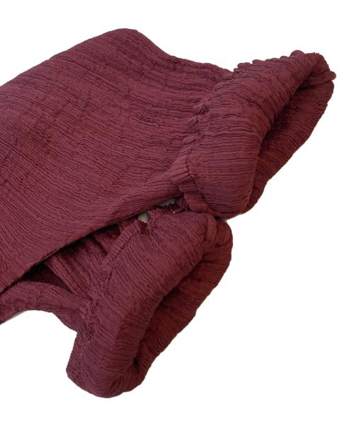 me ISSEY MIYAKE（ミーイッセイ ミヤケ）me ISSEY MIYAKE (ミーイッセイ ミヤケ) ドロストデザインプリーツカットソー ワインレッド サイズ:SIZE Freeの古着・服飾アイテム