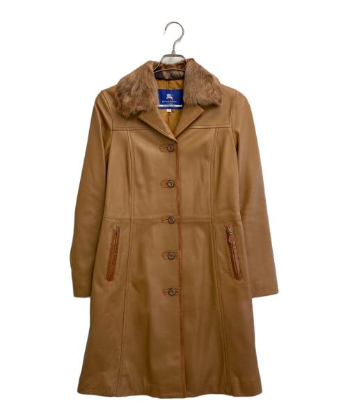 BURBERRY BLUE LABEL（バーバリー ブルー レーベル）BURBERRY BLUE LABEL (バーバリー ブルー レーベル) チキャンラムファーシープレザーコート ブラウン サイズ:SIZE 38の古着・服飾アイテム