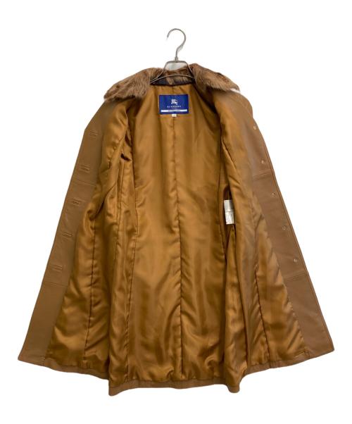 BURBERRY BLUE LABEL（バーバリー ブルー レーベル）BURBERRY BLUE LABEL (バーバリー ブルー レーベル) チキャンラムファーシープレザーコート ブラウン サイズ:SIZE 38の古着・服飾アイテム