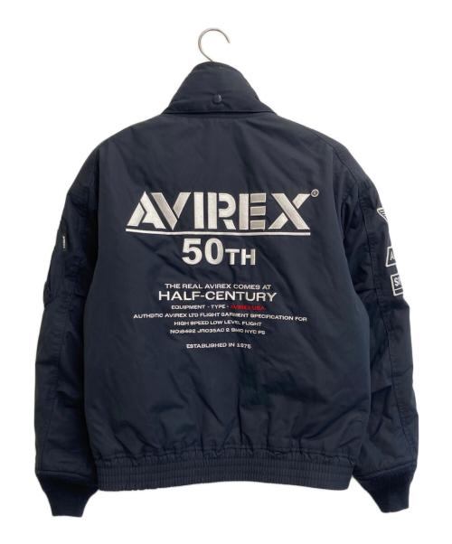 AVIREX（アヴィレックス）AVIREX (アヴィレックス) NYLON STAND BLOUSON ネイビー サイズ:SIZE Mの古着・服飾アイテム