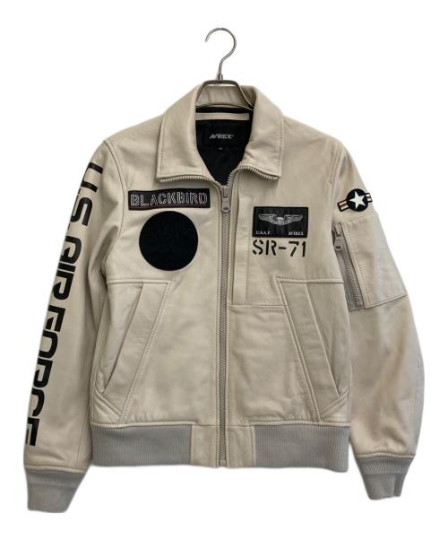 AVIREX（アヴィレックス）AVIREX (アヴィレックス) ラムレザージャケット ベージュ サイズ:SIZE Mの古着・服飾アイテム