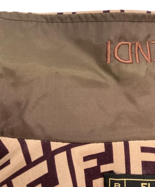 FENDI JEANS（フェンディ ジーンズ）FENDI jeans (フェンディ ジーンズ) ロゴ刺繍ジップアップブルゾン ブラウン サイズ:SIZE Freeの古着・服飾アイテム