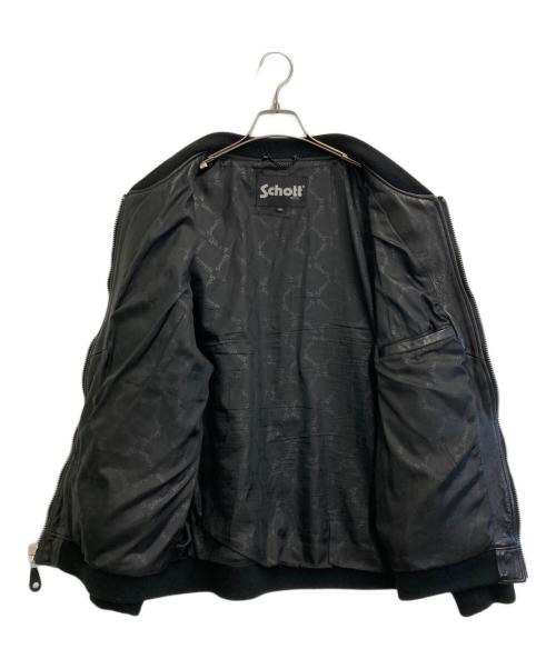 Schott（ショット）Schott (ショット) LEATHER BOWERY JACKET ブラック サイズ:SIZE 2XLの古着・服飾アイテム