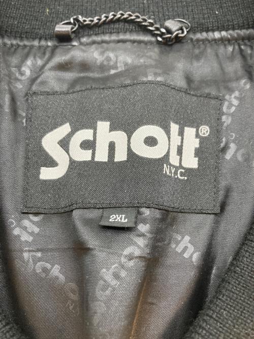 Schott（ショット）Schott (ショット) LEATHER BOWERY JACKET ブラック サイズ:SIZE 2XLの古着・服飾アイテム