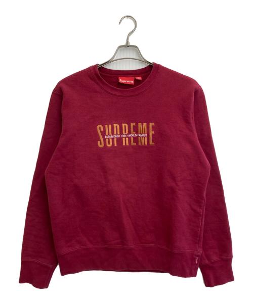 SUPREME（シュプリーム）Supreme (シュプリーム) 18AW World Famous Crewneck Sweatshirt ワインレッド サイズ:SIZE Sの古着・服飾アイテム