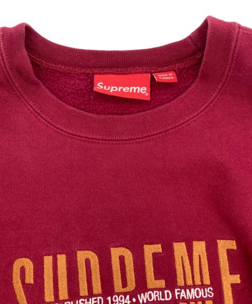 SUPREME（シュプリーム）Supreme (シュプリーム) 18AW World Famous Crewneck Sweatshirt ワインレッド サイズ:SIZE Sの古着・服飾アイテム