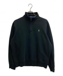 POLO RALPH LAUREN（ポロ・ラルフローレン）の古着「ハーフジップスウェット」｜ブラック
