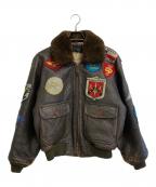 AVIREXアヴィレックス）の古着「TOP GUN G-1 レザーフライトジャケット」｜ブラウン