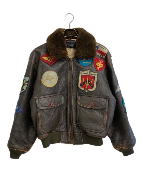 AVIREX（アヴィレックス）AVIREX (アヴィレックス) TOP GUN G-1 レザーフライトジャケット ブラウン サイズ:SIZE Sの古着・服飾アイテム