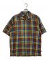 stussy（ステューシー）の古着「紺タグ　オープンカラーチェックシャツ」｜ブラウン×イエロー