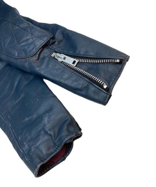 WOLF LEATHERS（ウルフレザー）WOLF LEATHERS (ウルフレザー) ライダースジャケット ネイビー サイズ:SIZE 34の古着・服飾アイテム