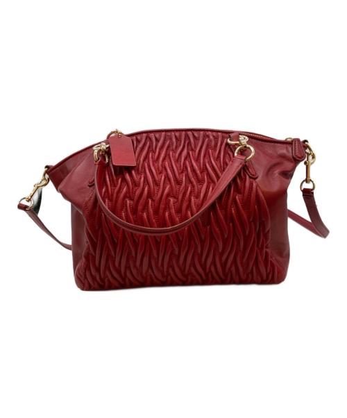 COACH（コーチ）COACH (コーチ) ツイスト ギャザード レザー スモール ケルシー サッチェル レッドの古着・服飾アイテム