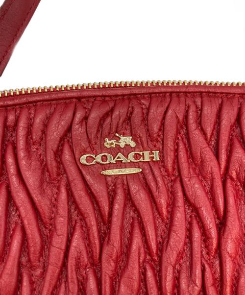 COACH（コーチ）COACH (コーチ) ツイスト ギャザード レザー スモール ケルシー サッチェル レッドの古着・服飾アイテム
