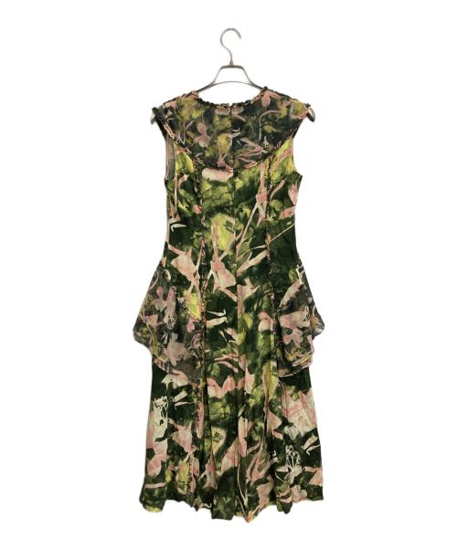 3.1 phillip lim（スリーワンフィリップリム）3.1 phillip lim (スリーワンフィリップリム) Floating Iris Ruffle Dress グリーン サイズ:SIZE 4の古着・服飾アイテム
