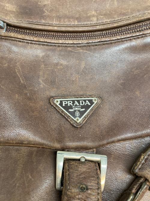 PRADA（プラダ）PRADA (プラダ) オールド レザーリュック ブラウンの古着・服飾アイテム